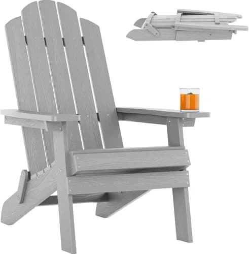 MXIMU Folding Adirondack Chair for Outdoor | Easy Assembly & Comfortable Seating thumbnail 1