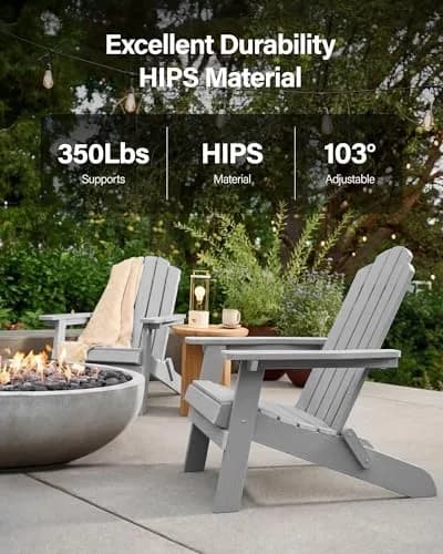 MXIMU Folding Adirondack Chair for Outdoor | Easy Assembly & Comfortable Seating thumbnail 6