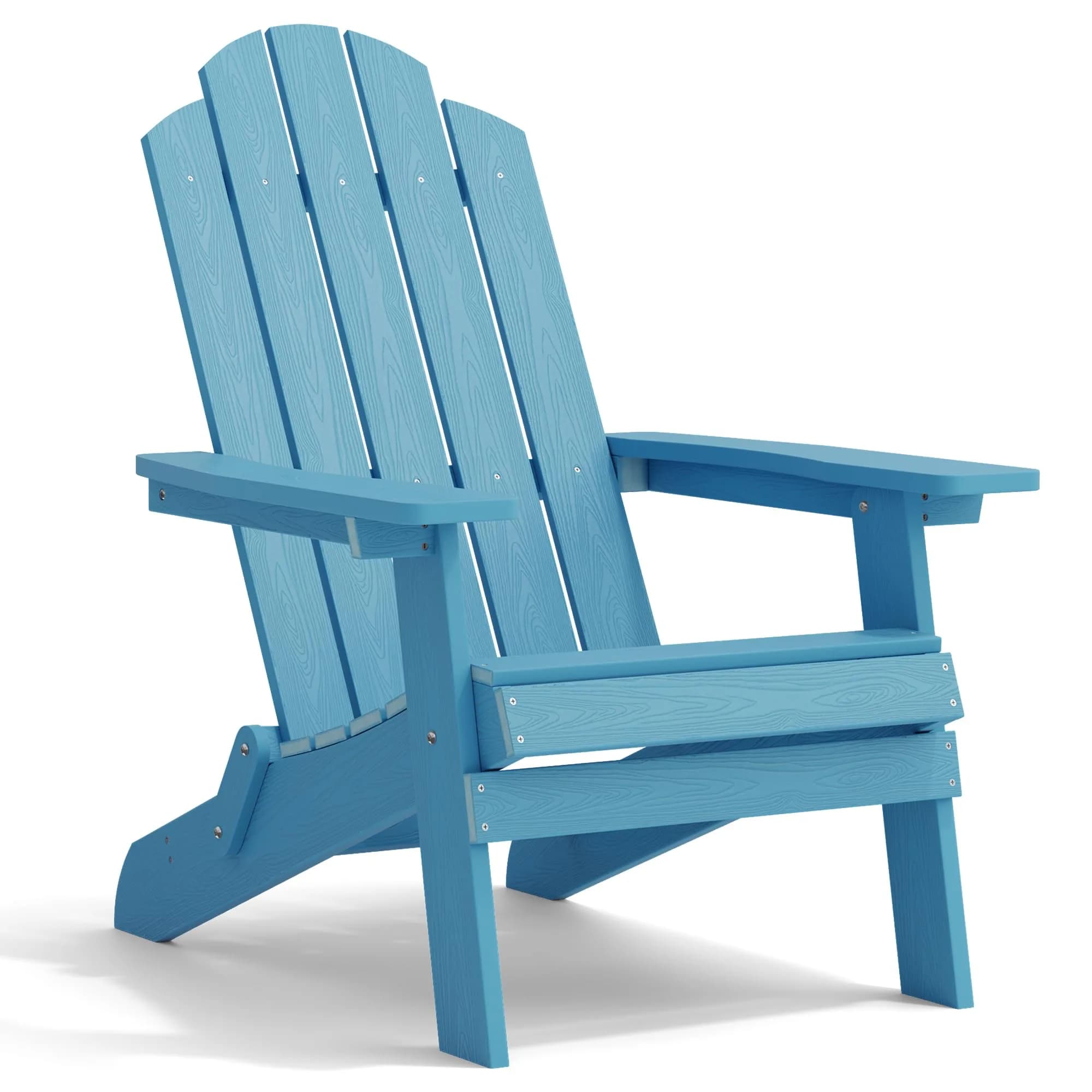 MXIMU Folding Adirondack Chair for Outdoor | Easy Assembly & Comfortable Seating — Blue