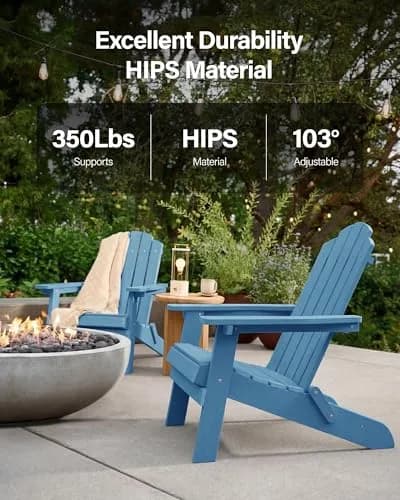 MXIMU Folding Adirondack Chair for Outdoor | Easy Assembly & Comfortable Design thumbnail 6