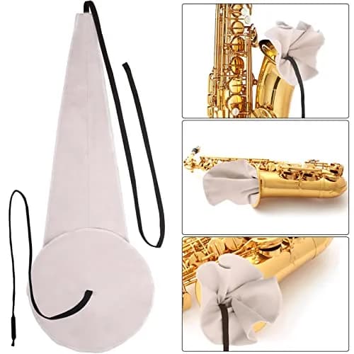 Eison Saxophone Cleaning Kit with Case for Alto, Tenor, Clarinet, Flute, Trumpet - 8PCS Mouthpiece Cushions & Microfiber Cloths (Beige) thumbnail 4