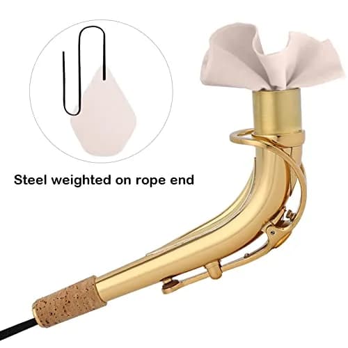 Eison Saxophone Cleaning Kit with Case for Alto, Tenor, Clarinet, Flute, Trumpet - 8PCS Mouthpiece Cushions & Microfiber Cloths (Beige) thumbnail 6