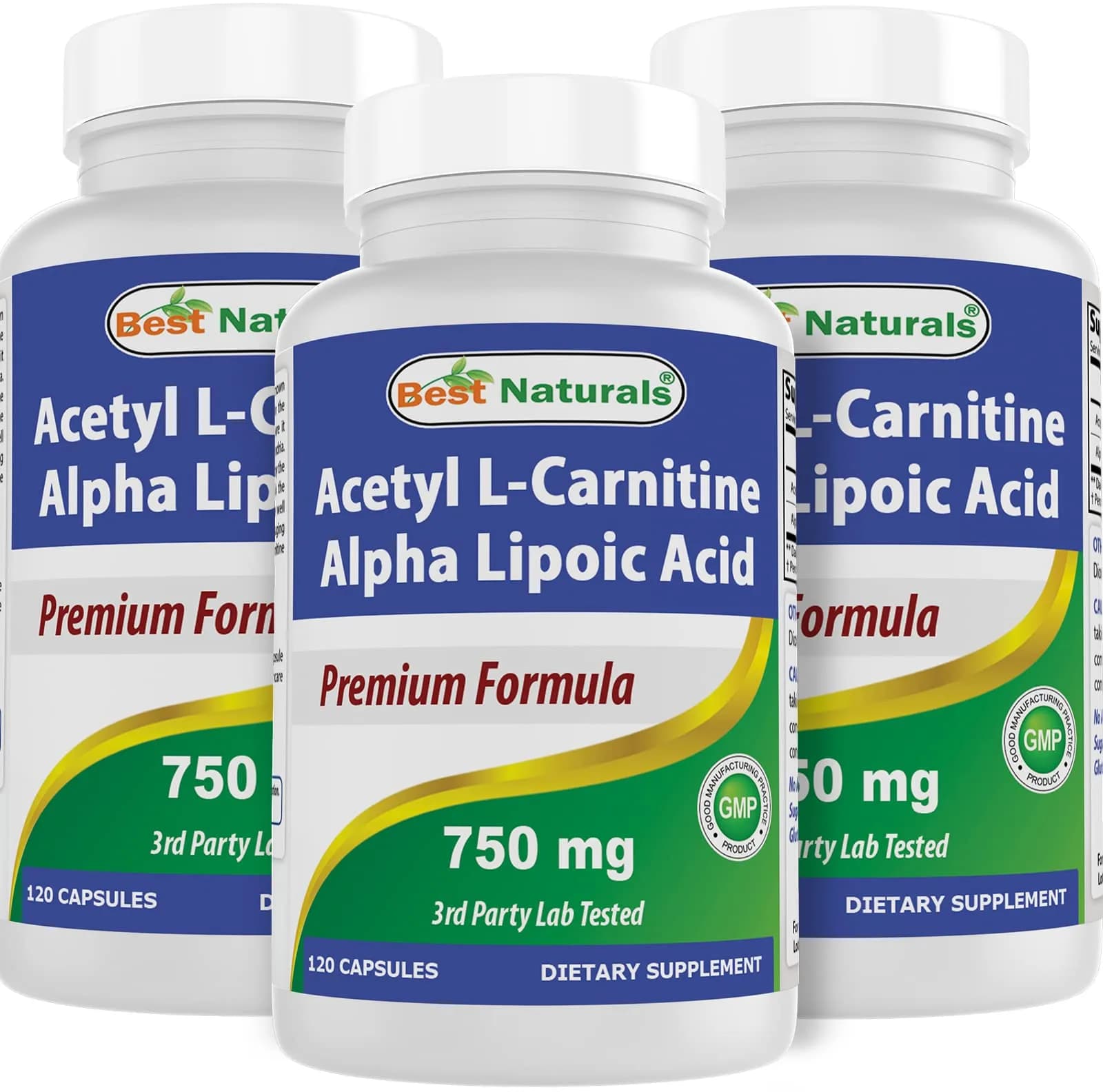 Best Naturals Acetyl L-Carnitine & Alpha Lipoic Acid 750 mg | 360 Capsules for Energy & Metabolism — Capsule