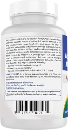 Best Naturals Acetyl L-Carnitine & Alpha Lipoic Acid 750 mg | 360 Capsules for Energy & Metabolism thumbnail 7