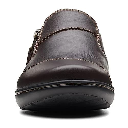 Clarks Women's Cora Harbor Loafer Dark Brown Leather 4.5 cm (1.75 in) Heel | Comfortable Everyday Fashion thumbnail 2