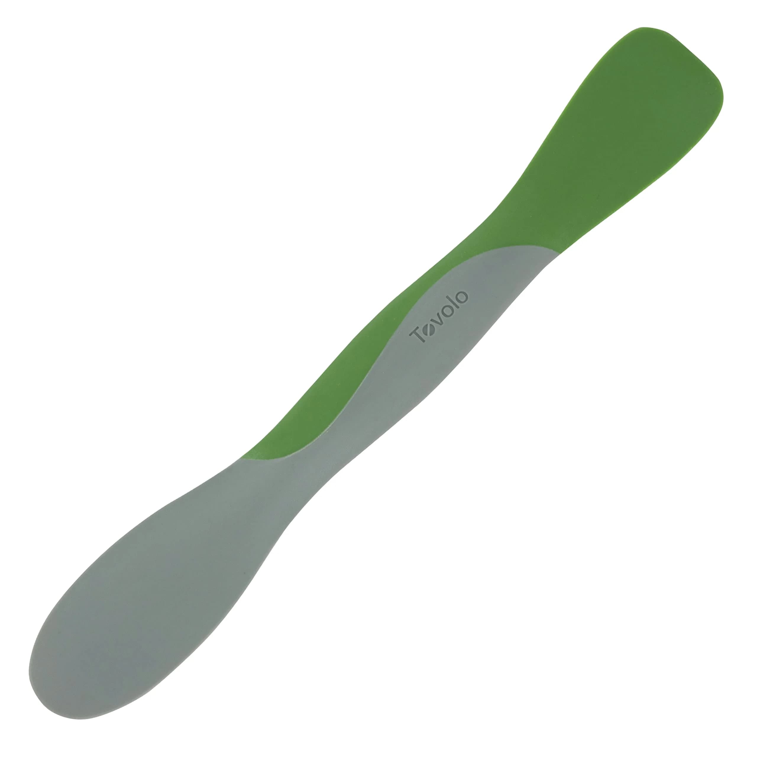 Tovolo Mini Scoop and Spread Tool for Kitchen Meal Prep Small Sandwich Spreader Spatula for Peanut Butter Jelly, Silicone BPA Free Dishwasher Safe Scooper Spreader, Pesto Green and Oyster Gray | Versatile Kitchen Tool for Spreading & Scooping — Pesto