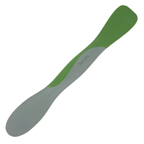 Tovolo Mini Scoop and Spread Tool for Kitchen Meal Prep Small Sandwich Spreader Spatula for Peanut Butter Jelly, Silicone BPA Free Dishwasher Safe Scooper Spreader, Pesto Green and Oyster Gray | Versatile Kitchen Tool for Spreading & Scooping thumbnail 1