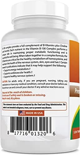 Best Naturals B 100 Complex 120 Tablets | B Vitamins for Energy & Immunity thumbnail 6
