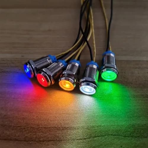 Gebeldet Blue 5pcs 10mm LED Metal Indicator Light 230VAC (0.82 inch) | Waterproof Signal Lamp thumbnail 4
