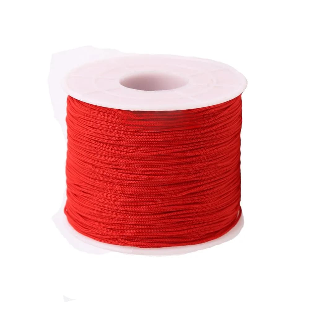 Xiezyu Multicolored Nylon Cord Beading Braided Thread String 124m (136 Yards) | Chinese Knotting & Jewelry Making — Red / 0.5mm