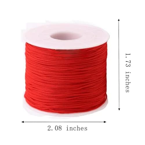 Xiezyu Red Nylon Beading Cord 0.5mm (150 Yards) | Braided Thread for Jewelry Making thumbnail 4