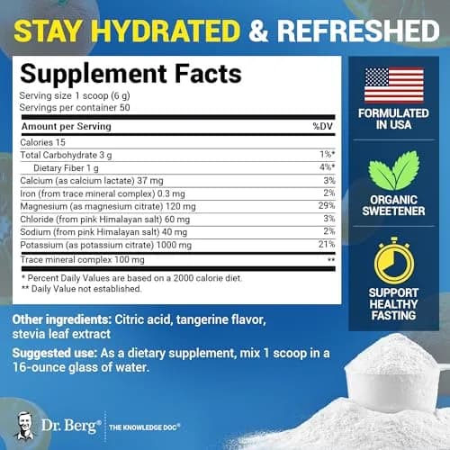 Dr. Berg Zero Sugar Hydration Keto Electrolyte Powder 10.29oz | Supports ketosis & hydration thumbnail 3