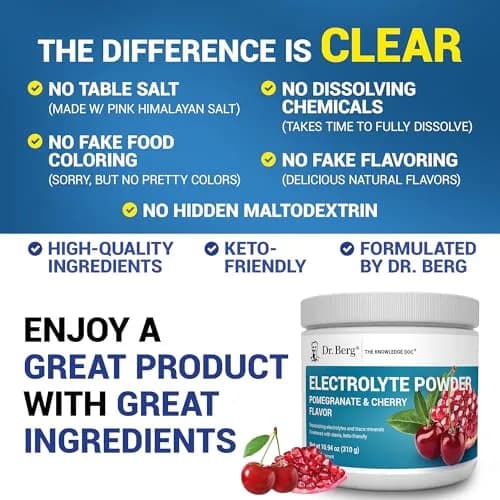 Dr. Berg Nutritionals Keto Electrolyte Powder 11.04 oz (313 g) | Zero Sugar Hydration Drink Supplement thumbnail 5