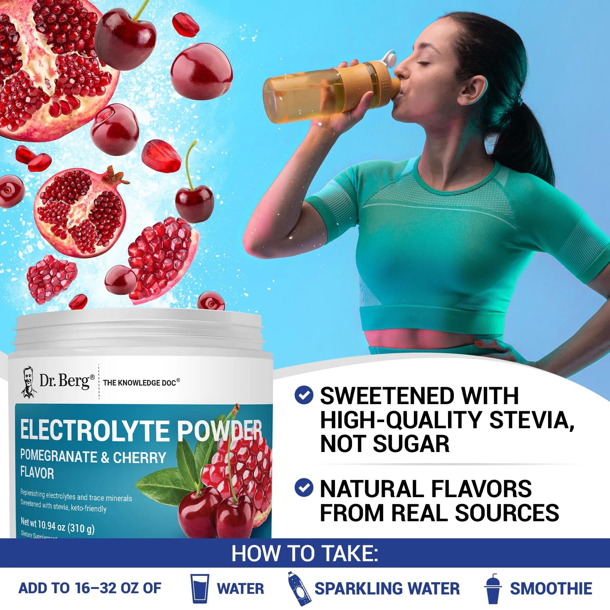 Dr. Berg Nutritionals Keto Electrolyte Powder 11.04 oz (313 g) | Zero Sugar Hydration Drink Supplement - view 6