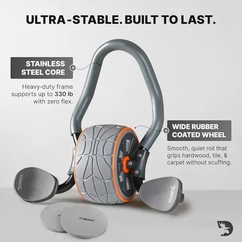 DMoose Fitness Ab Roller Wheel with Elbow Support & 2 Pads | Core Strength & Abs Workout Equipment thumbnail 5