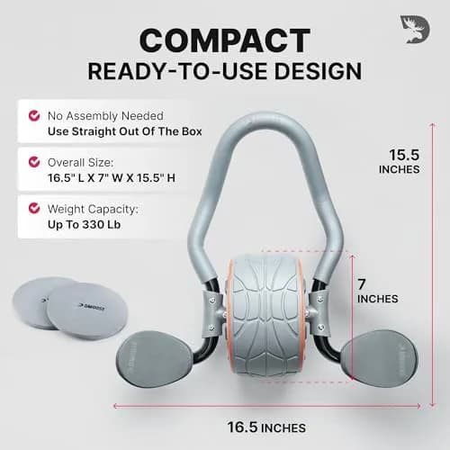 DMoose Fitness Ab Roller Wheel with Elbow Support & 2 Pads | Core Strength & Abs Workout Equipment thumbnail 8