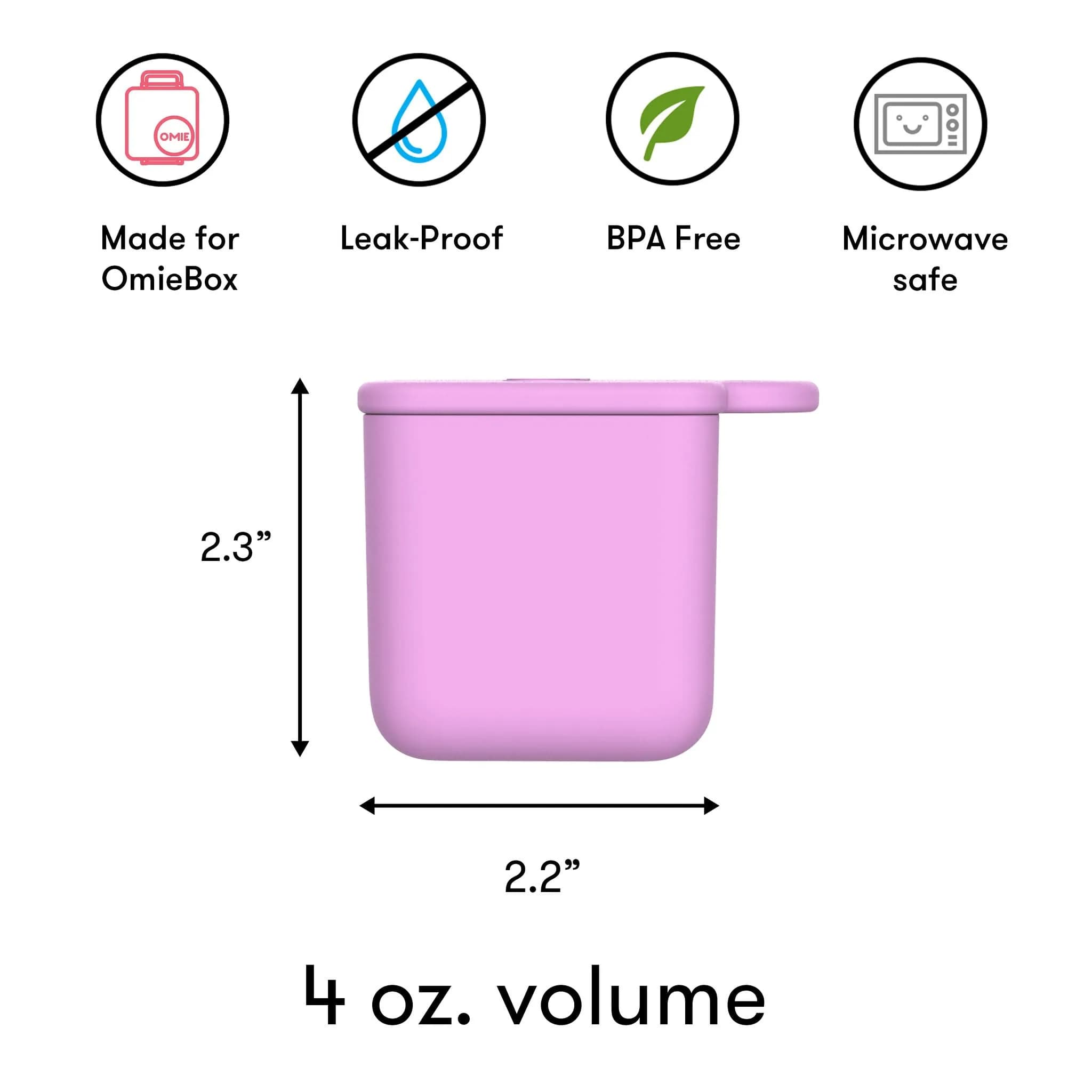 OmieBox Leakproof Dips Containers 120ml (4 oz) | Pack of 2 Pink/Teal Silicone - view 6