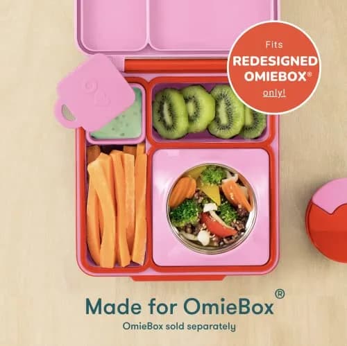 OmieBox Leakproof Dips Containers 120ml (4 oz) | Pack of 2 Pink/Teal Silicone thumbnail 2