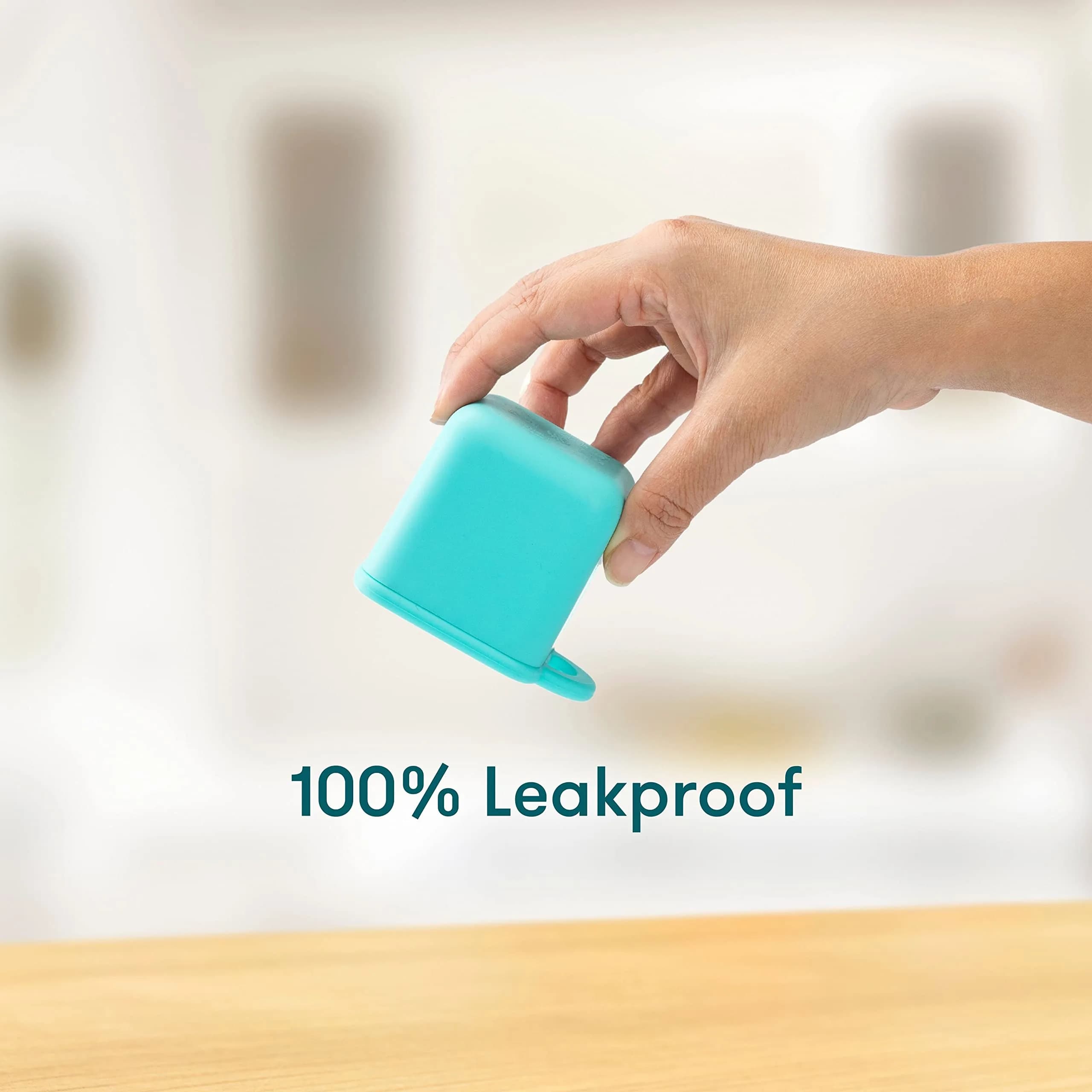 OmieBox Leakproof Dips Containers 120ml (4 oz) | Pack of 2 Pink/Teal Silicone - view 4