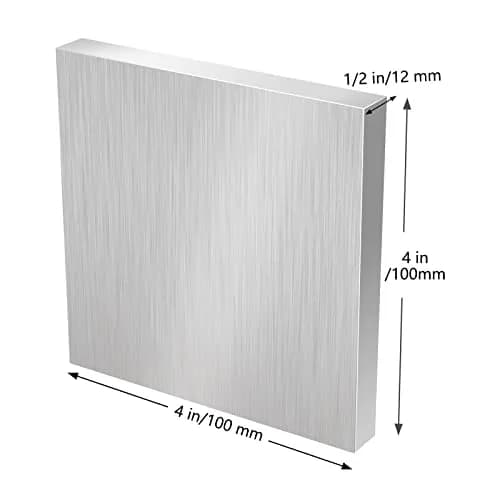 KSVZS Aluminum Bar 4" (100mm) x 4" (100mm) x 1/2" (12mm) | Solid Aluminum Plate 6061 CNC Precision thumbnail 3