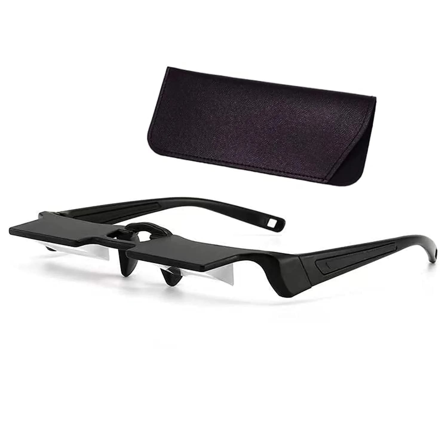 Sigvetan Lazy Glasses Laying Down Light Prism Glasses 90° Angle Neck Relaxer for Lying Down Reading & Watching TV/Phone | Light-Weight & Comfortable — Black