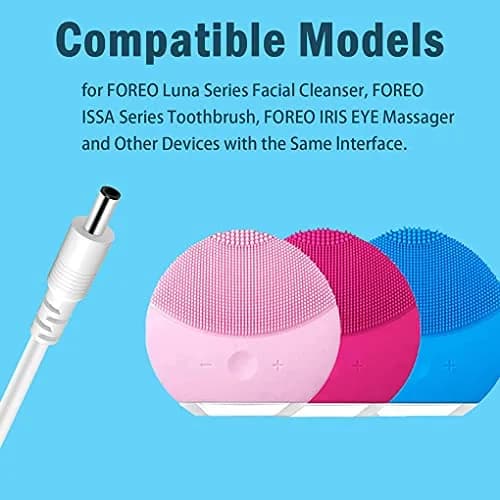 SIOCEN USB to 3.5mm Barrel Jack Charging Cable 100cm (3ft) White | Powers Foreo Luna & More thumbnail 4