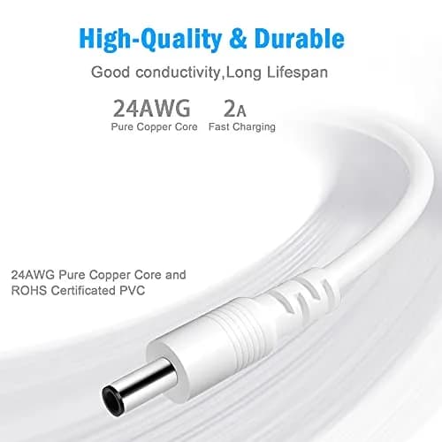 SIOCEN USB to 3.5mm Barrel Jack Charging Cable 100cm (3ft) White | Powers Foreo Luna & More thumbnail 3