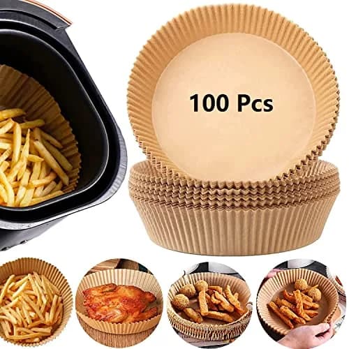 TOGOO Air Fryer Paper Liners 7.9" Round | Non-stick Disposable Parchment Sheets for Baking & Roasting thumbnail 1