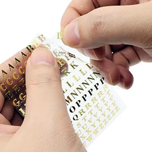 SIXQJZML Mini Alphabet Number Stickers 4.5mm (0.18 inch) | Glitter Alloy Self-Adhesive Letters for Crafts thumbnail 6