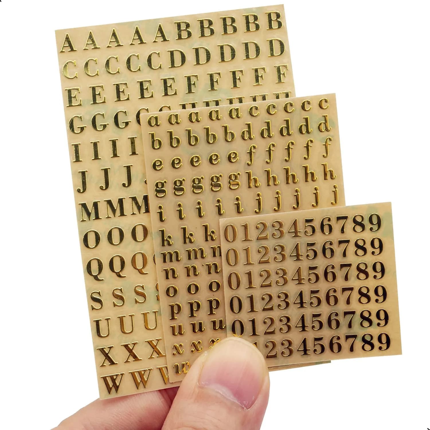 SIXQJZML Mini Alphabet Number Stickers 4.5mm (0.18 inch) | Glitter Alloy Self-Adhesive Letters for Crafts - view 3