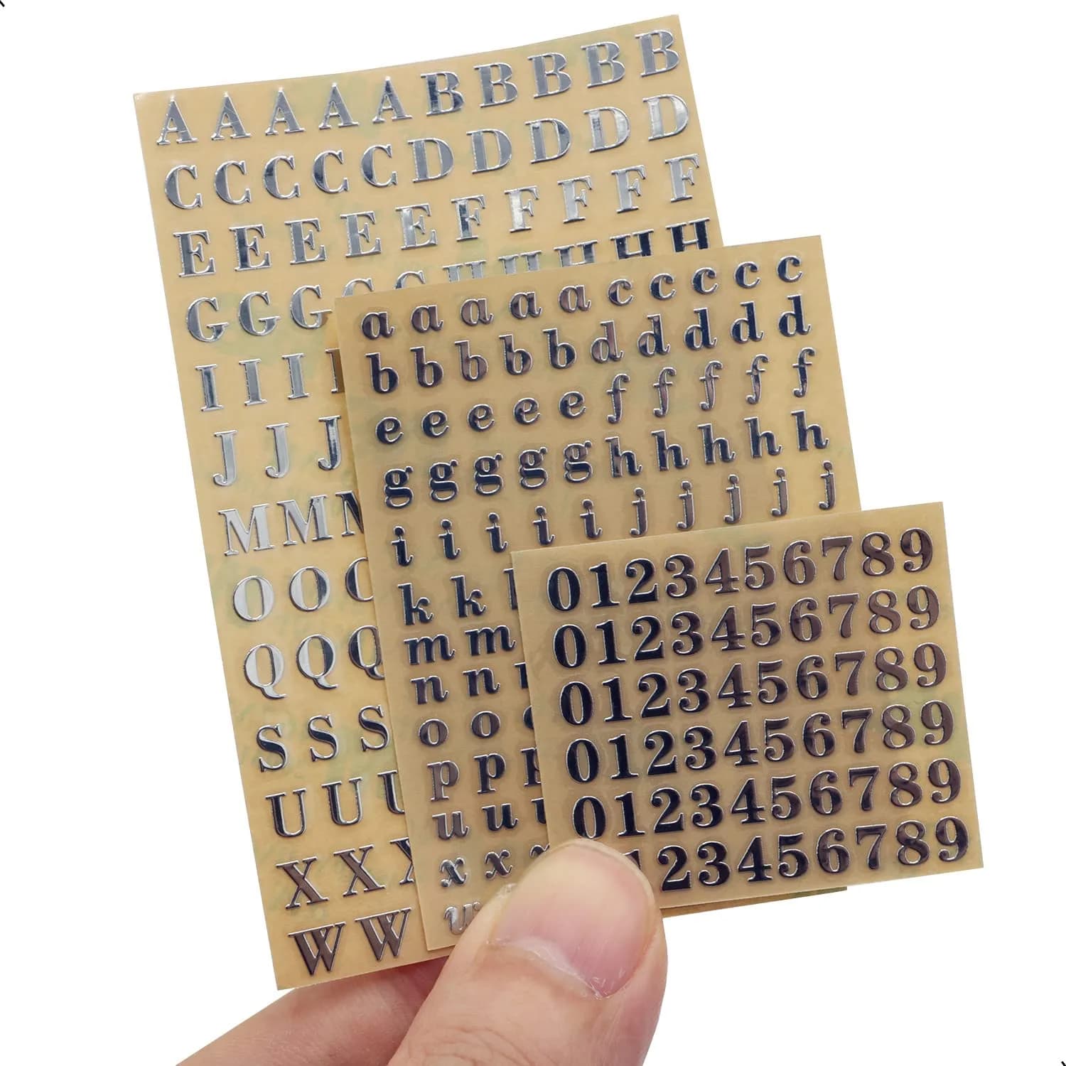 SIXQJZML Mini Alphabet Number Stickers 4.5mm (0.18 inch) | Glitter Alloy Self-Adhesive Letters for Crafts - view 4