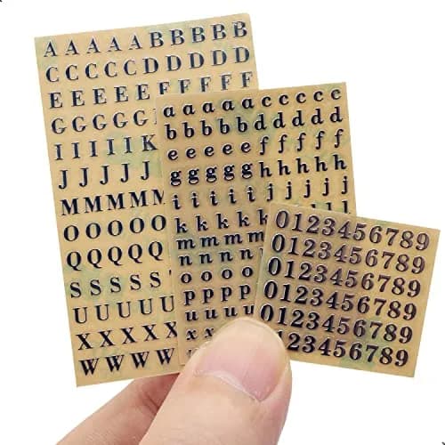 SIXQJZML Mini Alphabet Number Stickers 3mm | Glitter Alloy Self-Adhesive Letters for Resin Crafts & Scrapbooking thumbnail 4