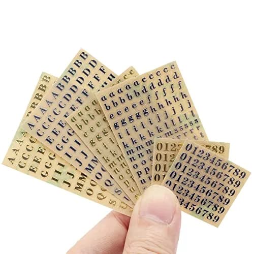 SIXQJZML Mini Alphabet Number Stickers 3mm | Glitter Alloy Self-Adhesive Letters for Resin Crafts & Scrapbooking thumbnail 1