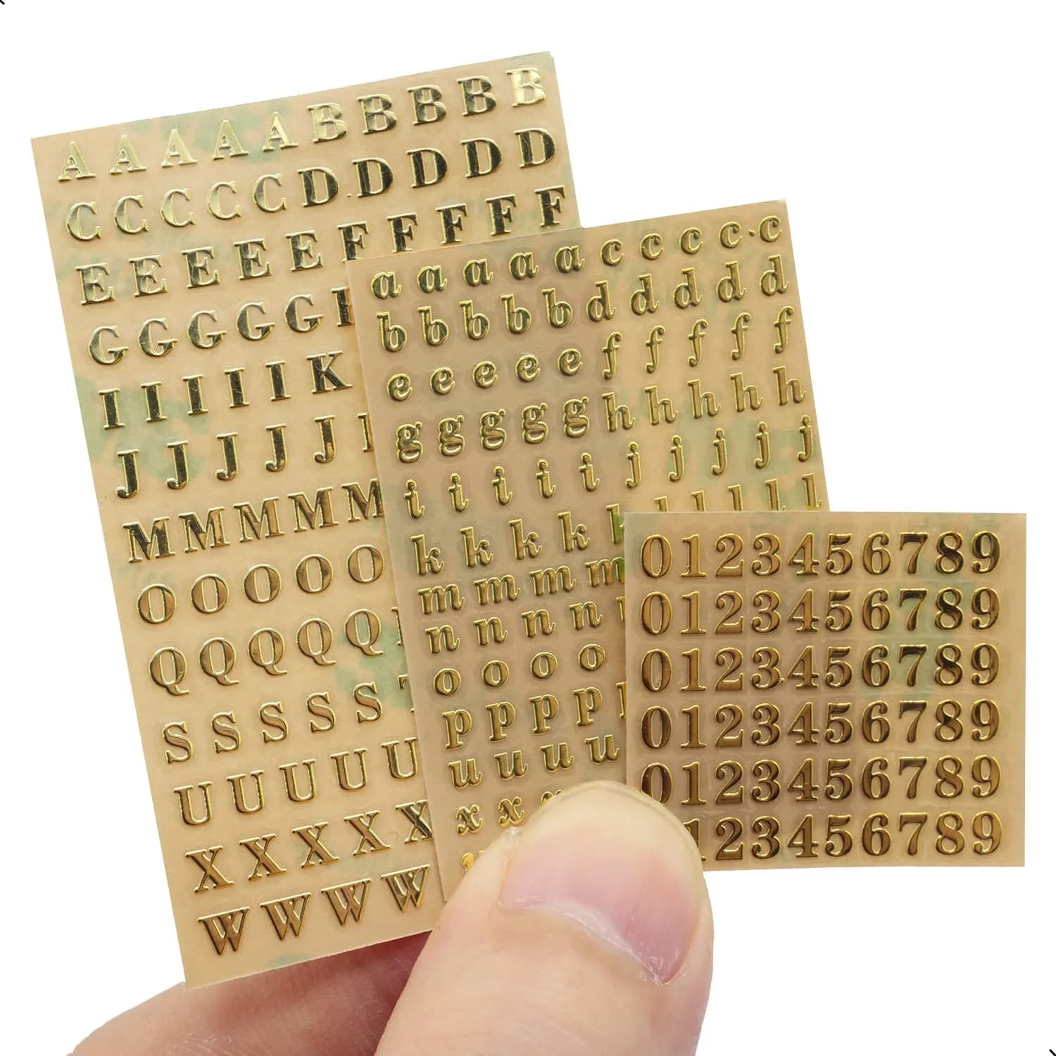 SIXQJZML Mini Alphabet Number Stickers 3mm | Glitter Alloy Self-Adhesive Letters for Resin Crafts & Scrapbooking - view 3