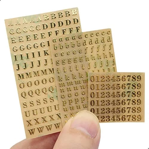 SIXQJZML Mini Alphabet Number Stickers 3mm | Glitter Alloy Self-Adhesive Letters for Resin Crafts & Scrapbooking thumbnail 3