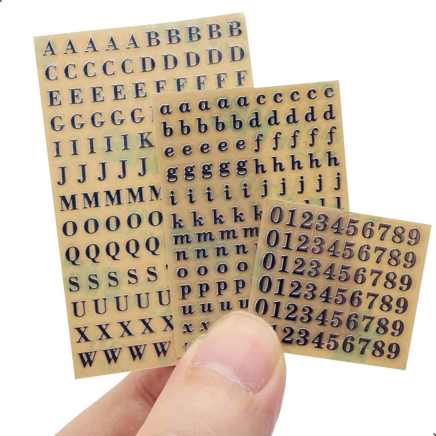 SIXQJZML Mini Alphabet Number Stickers 3mm | Glitter Alloy Self-Adhesive Letters for Resin Crafts & Scrapbooking - view 4