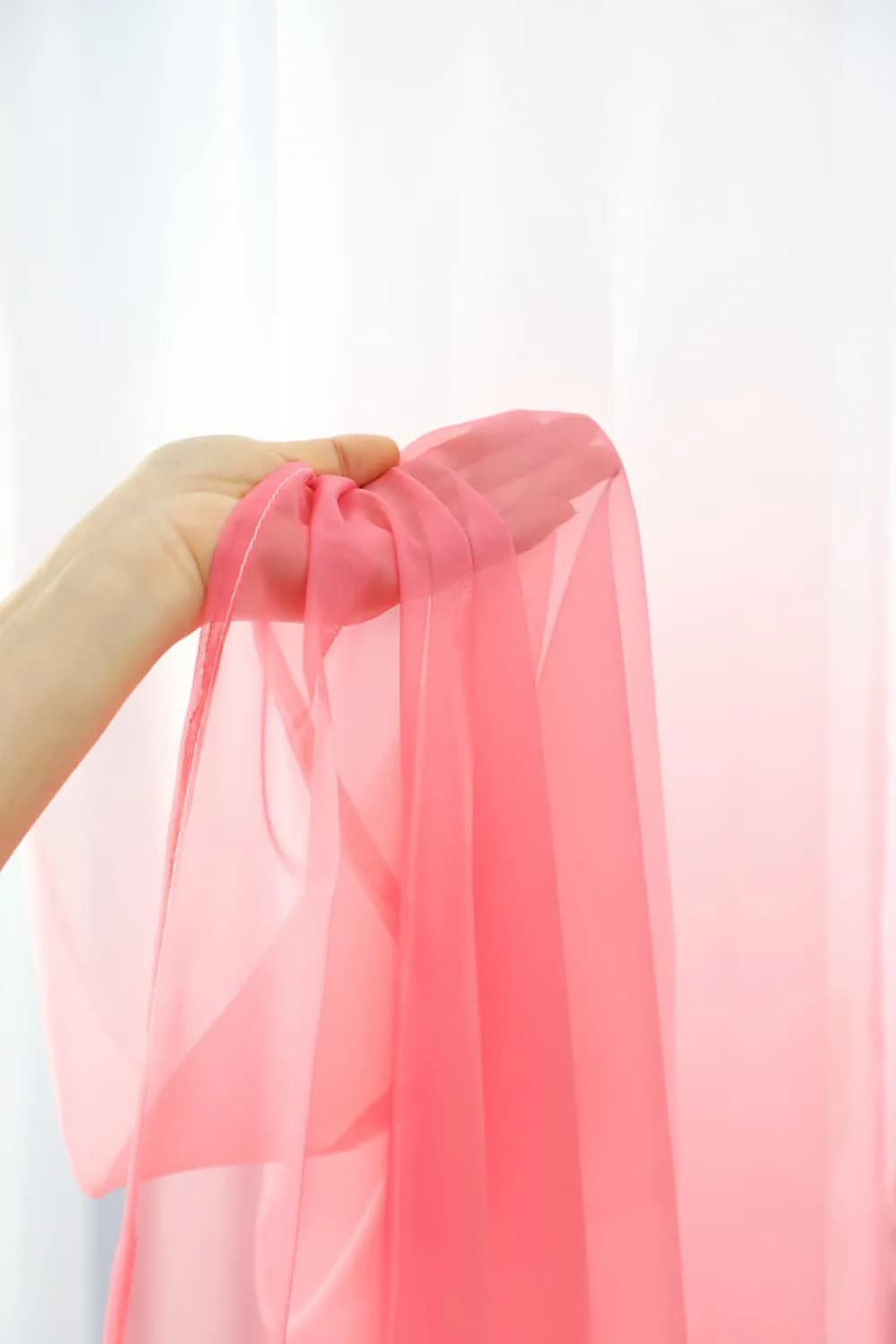 PHILEASY Gradient Red Sheer Curtains 72" L x 52" W - Pack of 2 | Light-Filtering Rod Pocket Panels - view 3