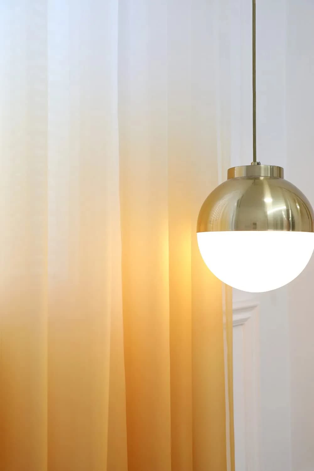 PHILEASY Gradient Yellow Sheer Curtains 90 Inches Long - 2 Panels, Light-Filtering Rod Pocket - view 3