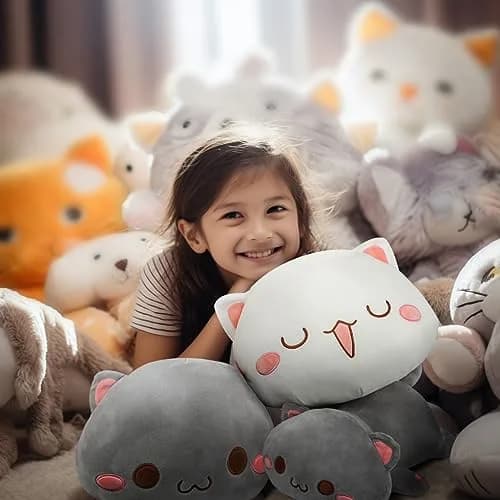 AFAN Cat Plush Pillow 13.7 Inch | Cute, Soft & Cuddly for Kids & Adults thumbnail 4