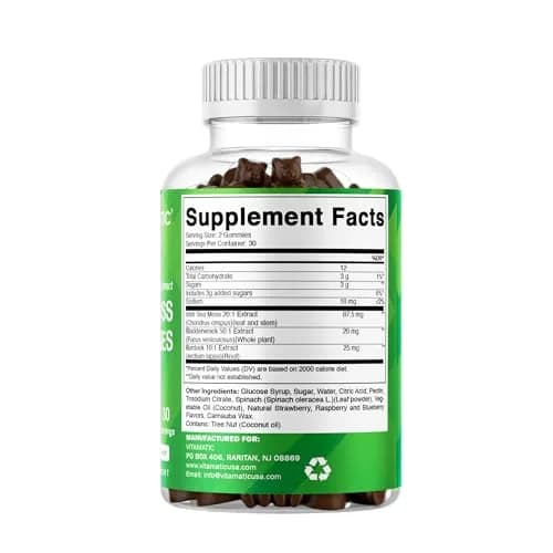 Vitamatic Sea Moss Gummies with Bladderwrack & Burdock, 60 Gummies | Vegan & Great-Tasting Herbal Supplement for Energy & Immunity thumbnail 9