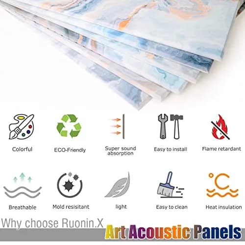 Ruonin.X Decorative Acoustic Wall Art Panels | Sound Absorbing & Stylish 72"x48" thumbnail 5