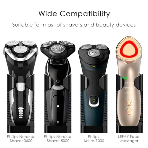 Linkidea 2 Pack Wall Mount Razor Holder | Self-Adhesive Bathroom Organizer for Philips 7, 9 Series, Black thumbnail 2
