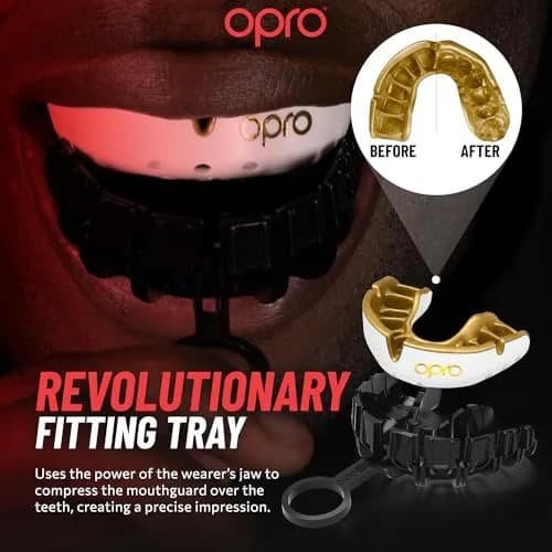 OPRO Gold Level UFC Moldable Mouth Guard, Premium Fit (Red/Silver) | Impact-Absorbing, Custom Fit for Athletes thumbnail 4