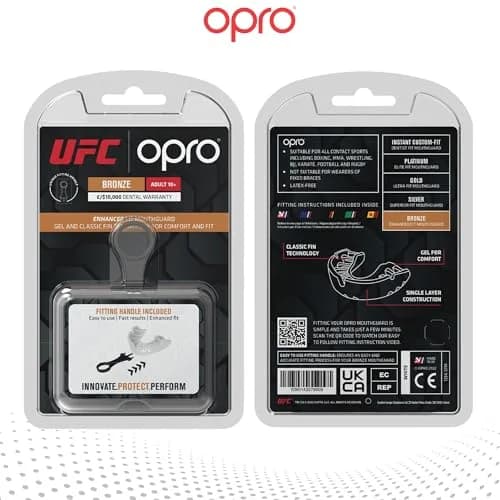 OPRO Bronze Level UFC Moldable Mouth Guard Essential Fit (White) 1 Unit | Custom Fit for Impact Sports thumbnail 7