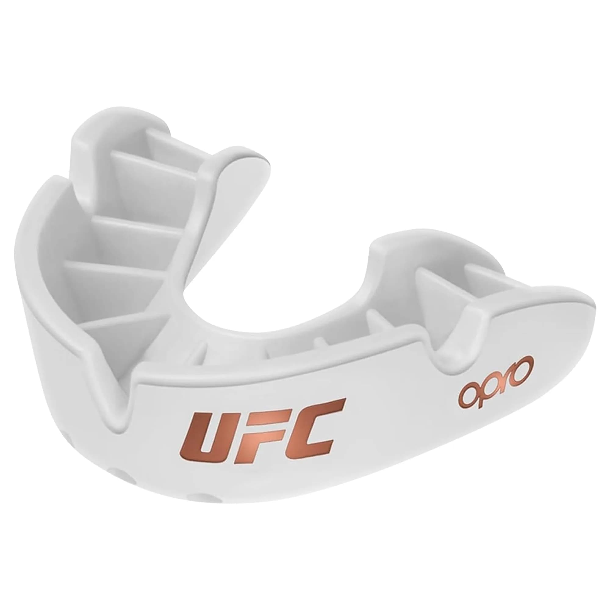 OPRO Bronze Level Moldable Mouth Guard Essential Fit (Blue) 180mm x 105mm x 40mm | Impact Protection for Sports — Ufc White / Adult