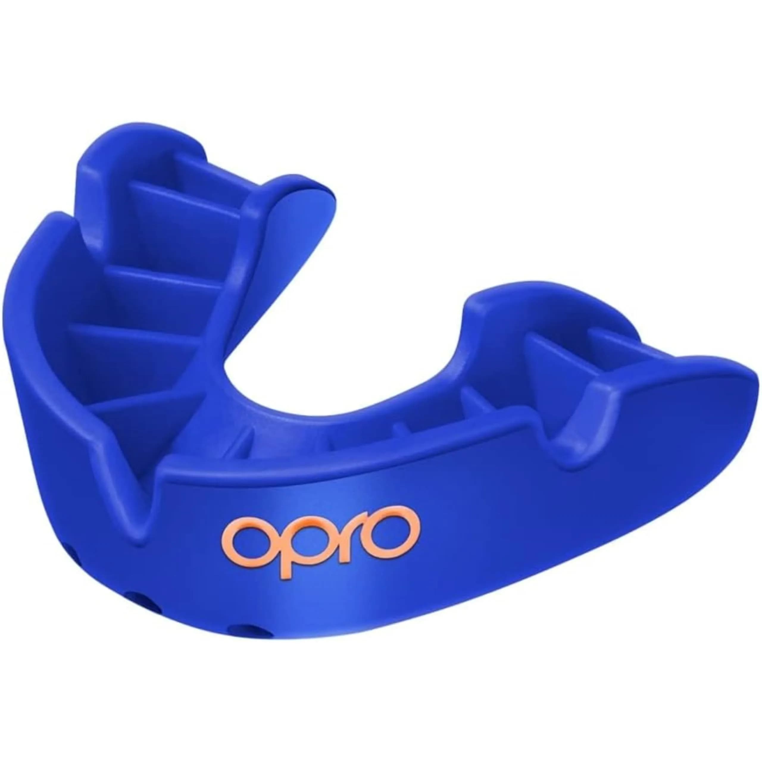 OPRO Bronze Level Moldable Mouth Guard Essential Fit (Blue) 180mm x 105mm x 40mm | Impact Protection for Sports - main product image