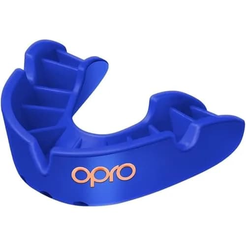 OPRO Bronze Level Moldable Mouth Guard Essential Fit (Blue) 180mm x 105mm x 40mm | Impact Protection for Sports thumbnail 1