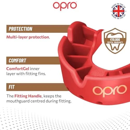 OPRO Bronze Level Youth Moldable Mouth Guard - Essential Fit, Red | Impact Protection for Boxing, MMA, Football & Hockey thumbnail 3
