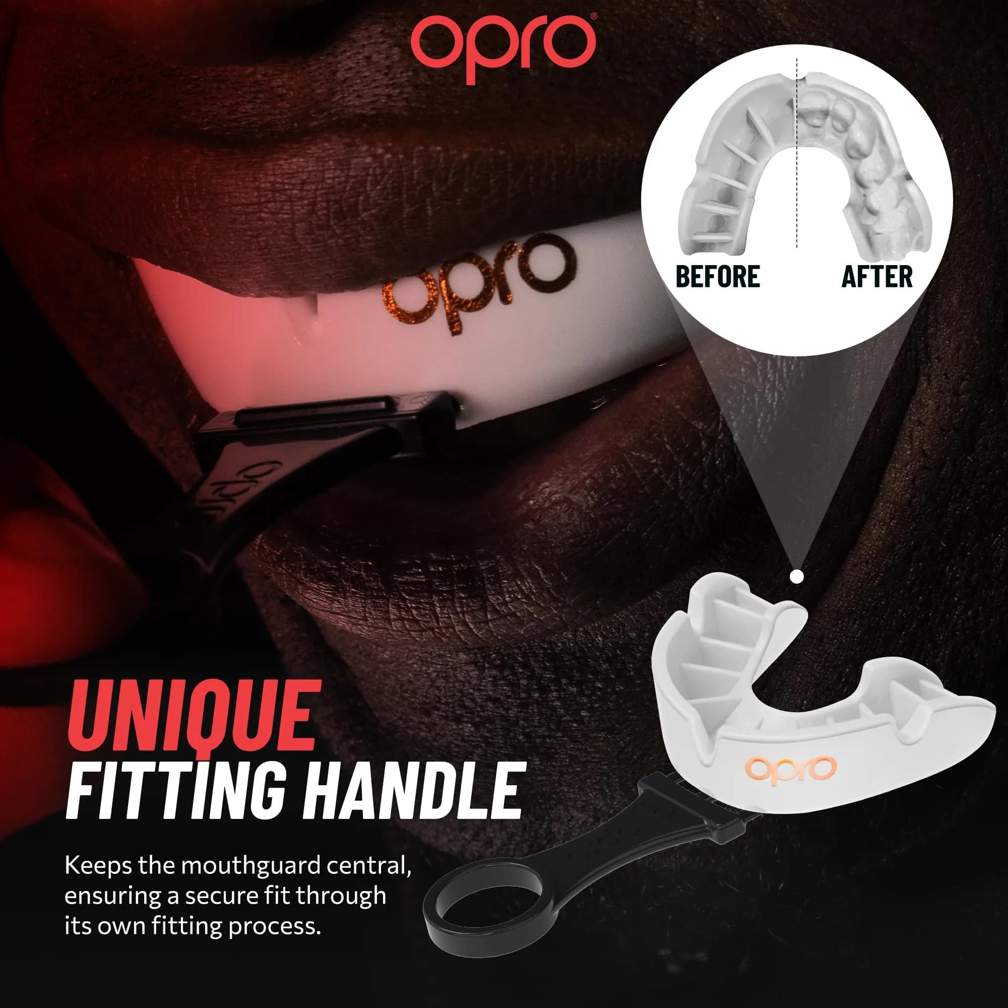 OPRO Bronze Level Youth UFC Red Moldable Mouth Guard - Essential Fit for Impact Sports - view 4