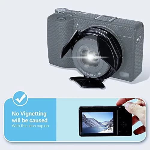 JJC Auto Lens Cap Cover for Ricoh GR IIIx & GR IIIx HDF | 5.6 cm (2.2 in) Diameter thumbnail 4